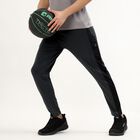 Men's Charcoal Black Slim Fit Side-Panel Track Pants, Dark Grey, small